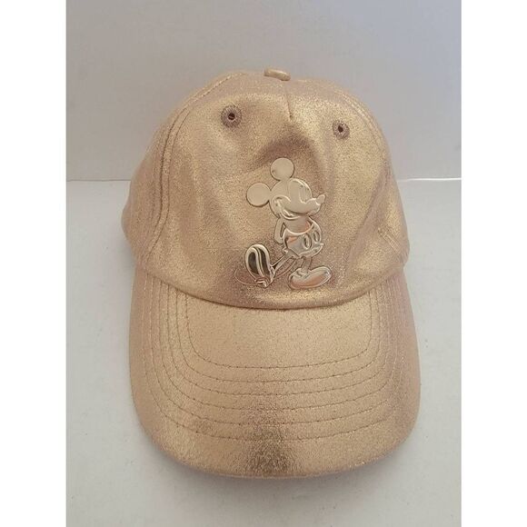 Walt Disney World Women's Rose Gold Metallic Mickey Mouse Hat One Size - Picture 1 of 3